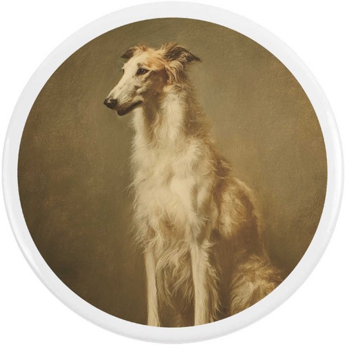 Borzoi dog portrait button - 'borzoi,
