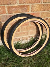 COLOURED STREET BMX TYRES BLACK GUMWALL 20 x 1.75 LS200 (PAIR, SINGLE & TUBES)