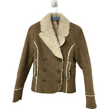 DIVIDED H&M Womens Brown Faux Shearling Vintage Jacket Coat Small 8-10 (EU40)