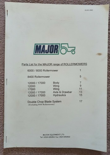 Major roller mower range - major,