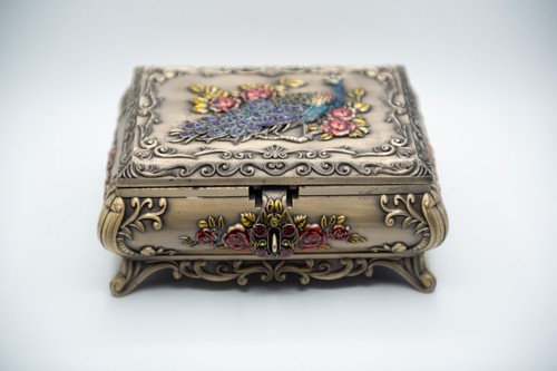 Jewellery box peacock - box,, peacock,