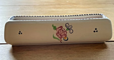Vintage Poole Pottery England – Hand-Painted Rectangular Floral Pattern Bud Vase
