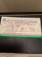 Fulham v Manchester United 2000/01 FA Cup Match Ticket