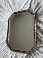 Vintage Art Deco Gothic Style Hanging Mirror Home Decor 11”W X 15”H 1.5”D Wood