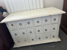 18 Draw White Wooden Storage Unit - needs work