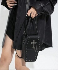 Goth Purse Coffin Black Cross