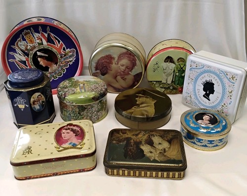 10x vintage empty biscuit - ,