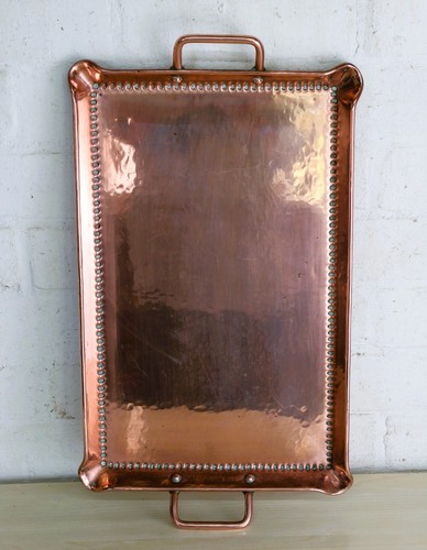 Antique english copper tray - antique,