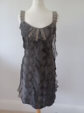 LEGATTE Made In Italy Women's Dress Silk Leather Cotton Blend UK 10