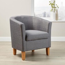 Fabric tub chair wooden legs - fabric,