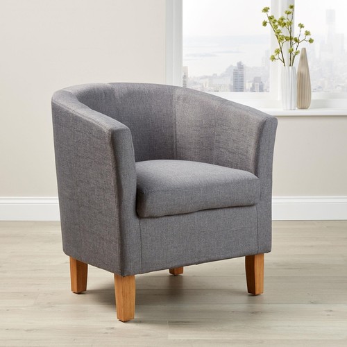 Fabric tub chair - fabric, wooden
