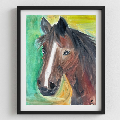 Original art horse painting - art,