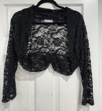 Black Wallis Lace Effect Bolero Size L New Without Tags