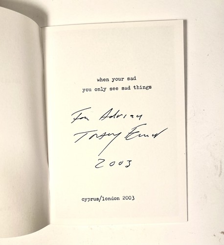 Tracey emin signed - emin, booklet-
