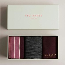 Ted Baker Mens Socks Gift Set London DUDES Assorted Cotton 3 Pack UK 7-11 New
