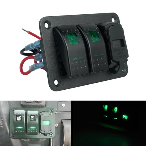 12v 24v gang green toggle - 12v/24v,