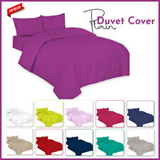Duvet Covers Polycotton Plain Dyed Bedding Set Single Double King Superking Size