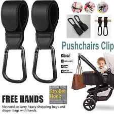 2X Leather Buggy Clips Pram Hooks for Bags Baby Pushchair Clips Stroller Hooks