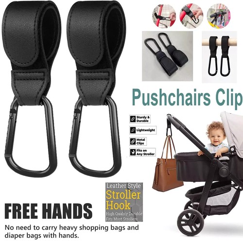 Leather buggy clips - 2x,