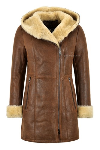 Ladies sheepskin jacket copper - sheepskin,