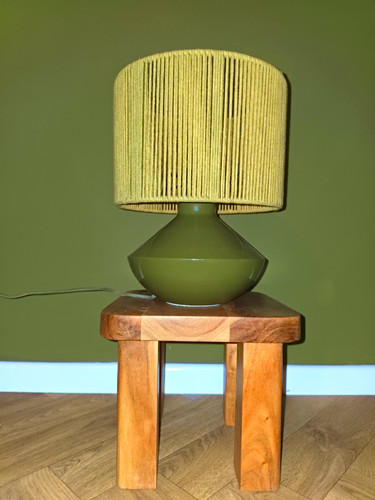 Green ceramic table lamp - ceramic,