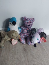 Ty Beanie Babies Bundle USA Bear Zodiac Rat With Tags