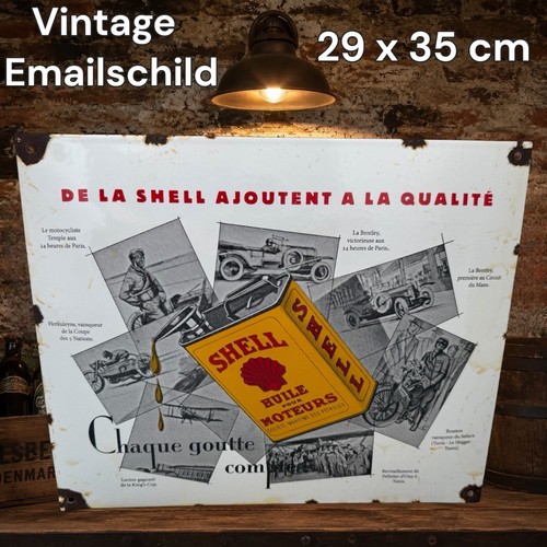 Vintage old shell oil enamel - shell,
