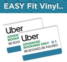Uber Taxi Easy Fit Stickers Private Hire X2 300x210mm
