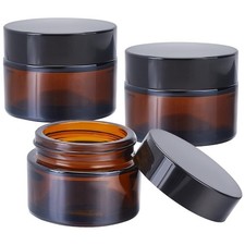 1oz Amber Glass Jar With Lids