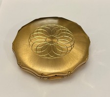 Vintage Kigu London Gold Tone Powder Compact 