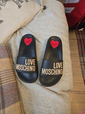 Love Moshino Love Sliders Size 37 (4 ) Vgc