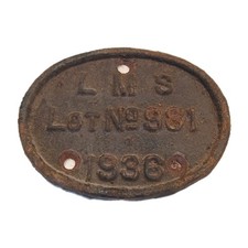 Railwayana LMS 1936 Lot No
