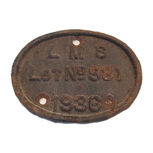 Railwayana lms 1936 - 1936, lot