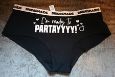 Bridesmaids Movie Film Short Knickers Black BNWT Womens Size UK 6 Bride Slogan 