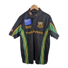 Northampton Saints 2005/2006 Home Mens Large 44' KooGa Rugby Shirt Black Green🚀