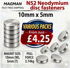 Neodymium Disc Fasteners 10mm