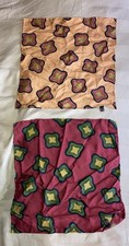 2x Men’s Vintage Silk Pocket Squares / Handkerchiefs Hand Rolled