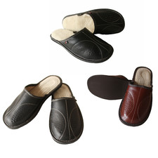 Leather slippers for men slip - leather,