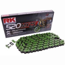 RK Supercross bike chain green pitch 520 links 118 with clip lock