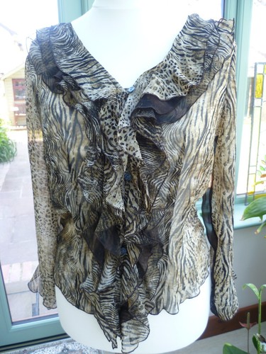 Animal print waterfall top - animal,