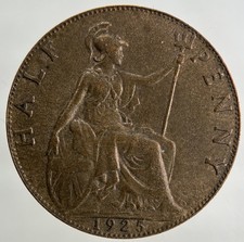 1925 George V Half-Penny Coin