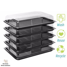 5x Black Large Rectangular