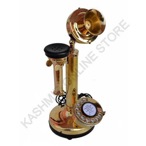 Golden brass candlestick - golden,