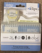 SIZZIX Eclips Pre-loaded cartridge BIRTHDAY & BEAN POLE 656161 25 designs Alpha