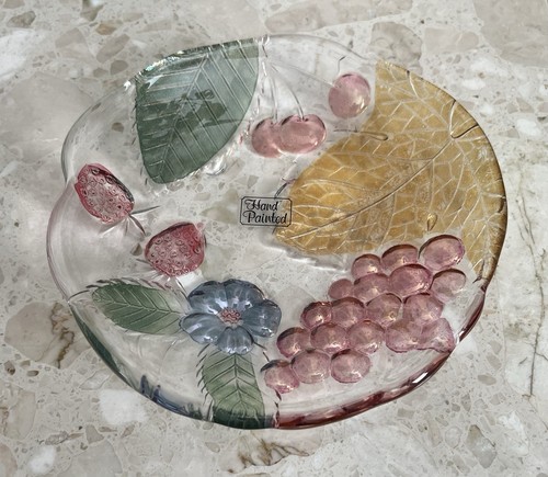 Vintage hand painted - hand, glass