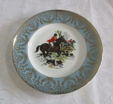 Vintage Decorative Liverpool Road Pottery Hunting Scene Plate 22.5cm