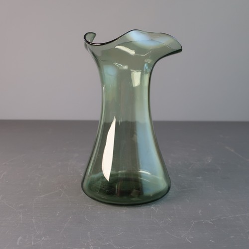 Vintage green vase glass - vase,