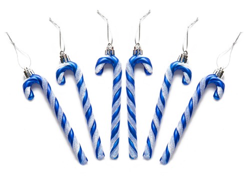 Candy cane glitter baubles - cane,
