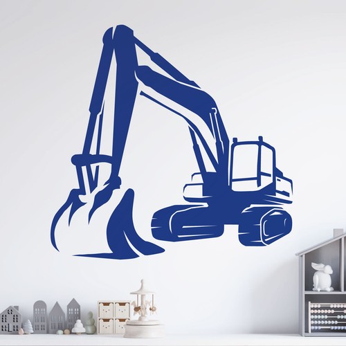 Digger excavator wall - excavator, sticker