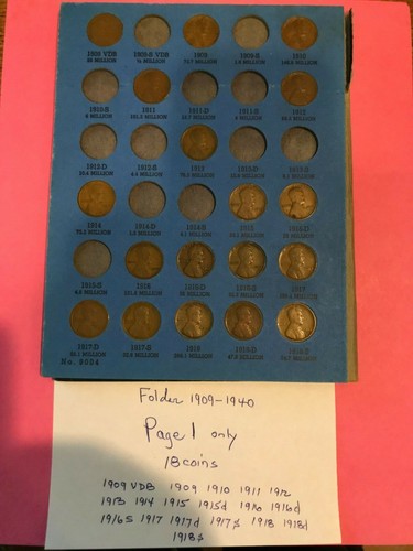 1909 1918 coin page of - coin,